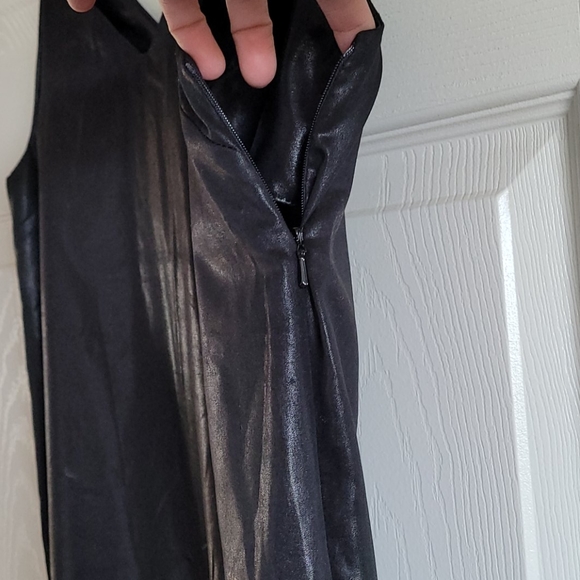 Topshop black spaghetti dress lace leather like - Picture 4 of 8